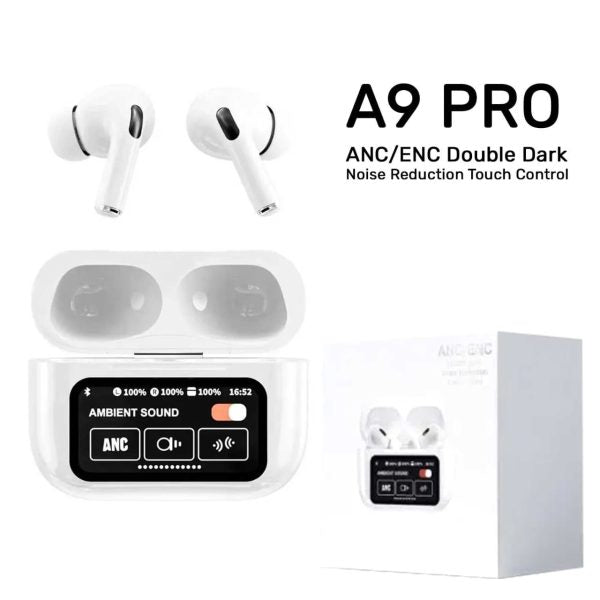 A9 Pro 2 LCD Touchscreen Earbuds – Bluetooth 5.3 (iOS & Android)